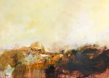 Landschaft gelb/braun, 50 x 70 cm auf Leinwand