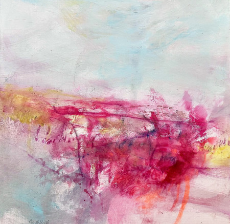 Landschaft pink auf Leinwand, 50 x 50 cm