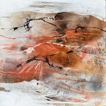 Crete Senesi 2, 50 x 50 cm Mischtechnik auf Leinwand