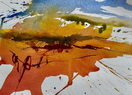 Weinberge 1, 28 x 38 cm Acryl, Kreide auf Aquarellpapier